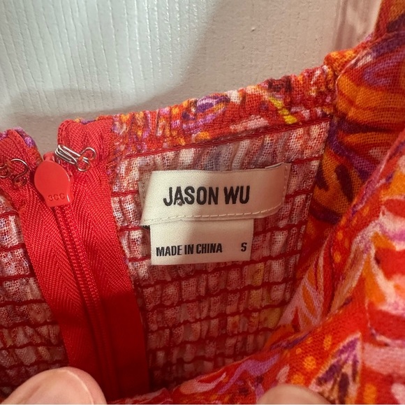 Jason Wu Linen floral paisley Midi dress size Small vacation summer resort - Picture 4 of 10